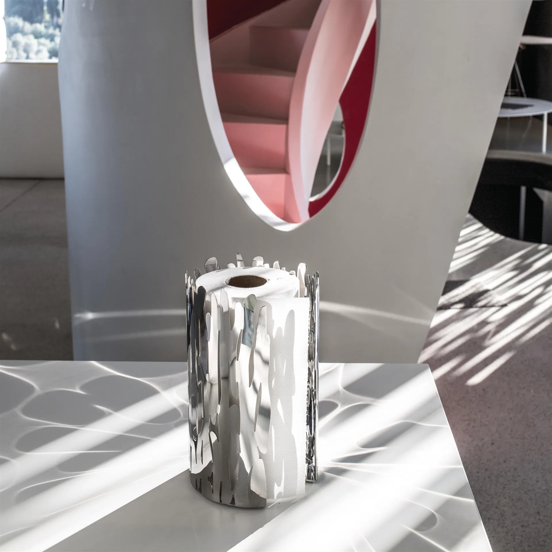 Portarrollos de papel cocina Barkroll, acero inoxidable Alessi