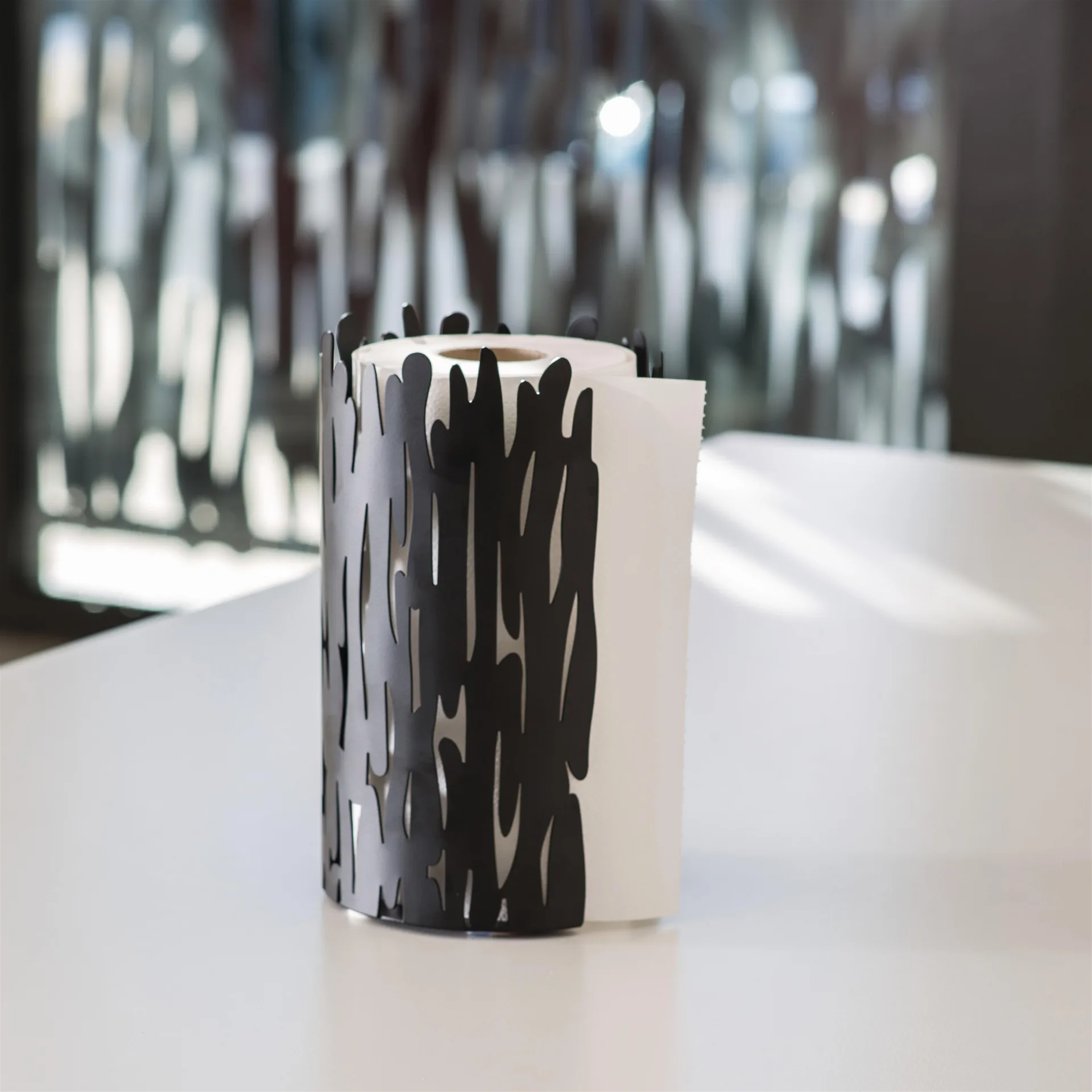 Portarrollos de papel cocina Barkroll, negro Alessi