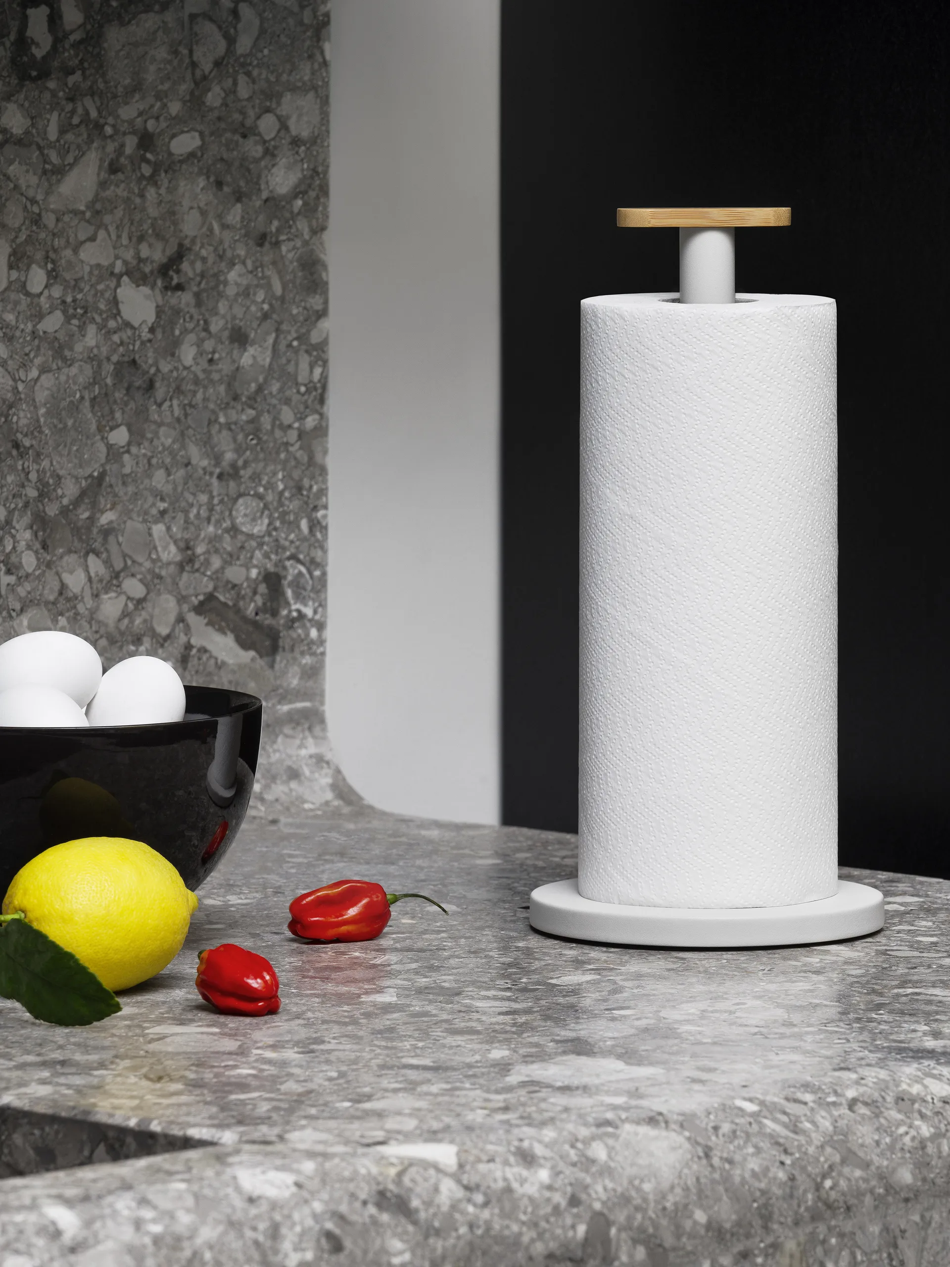 Portarrollos de papel cocina Mattina, gris cálido Alessi