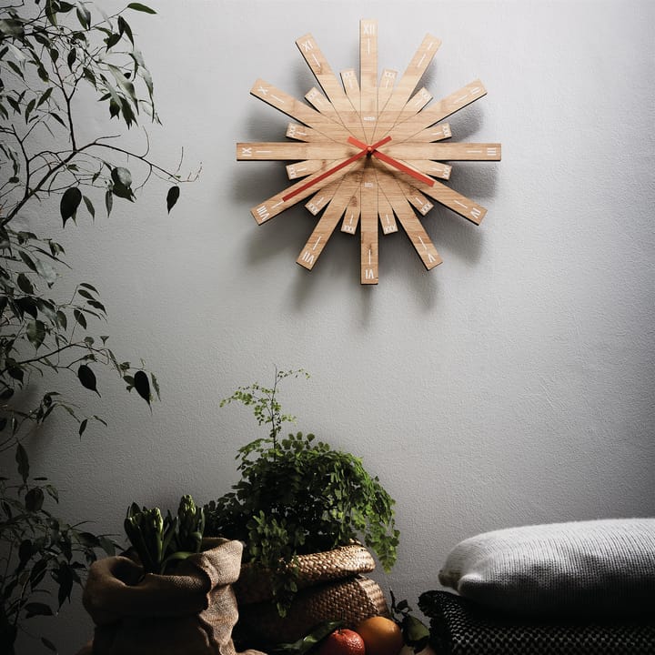 Reloj de pared Raggiante, bambú Alessi