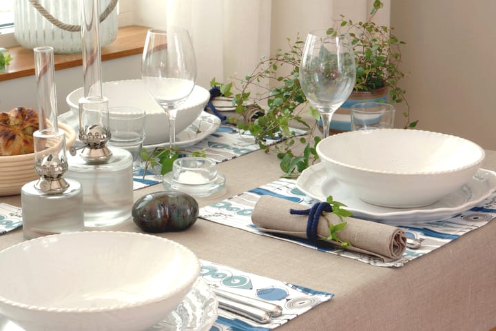 2 Manteles individuales Picknick 34x45 cm, Azul-beige Almedahls