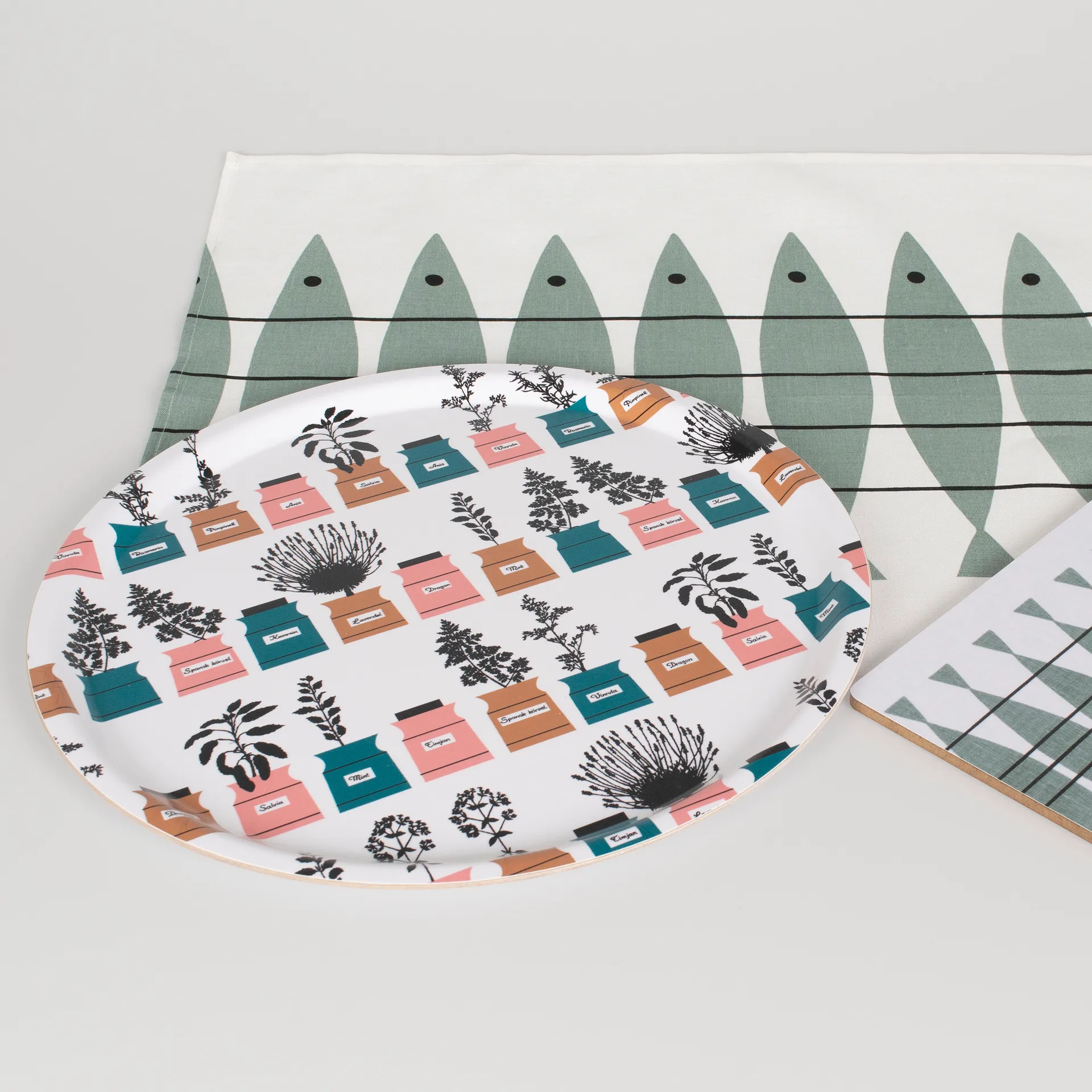 Bandeja Persons kryddskåp Ø38 cm, Rosa-gris Almedahls