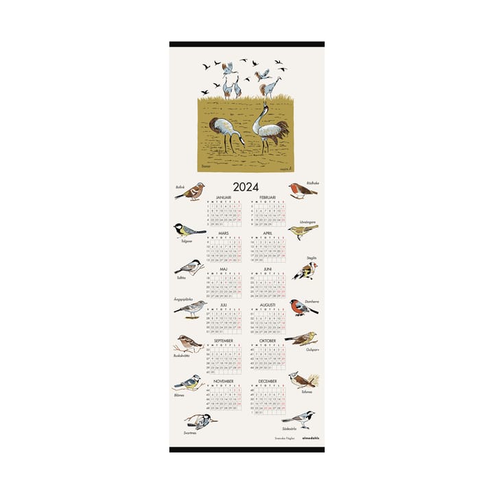 Calendario aves suecas 2024 - 35x90 cm - Almedahls
