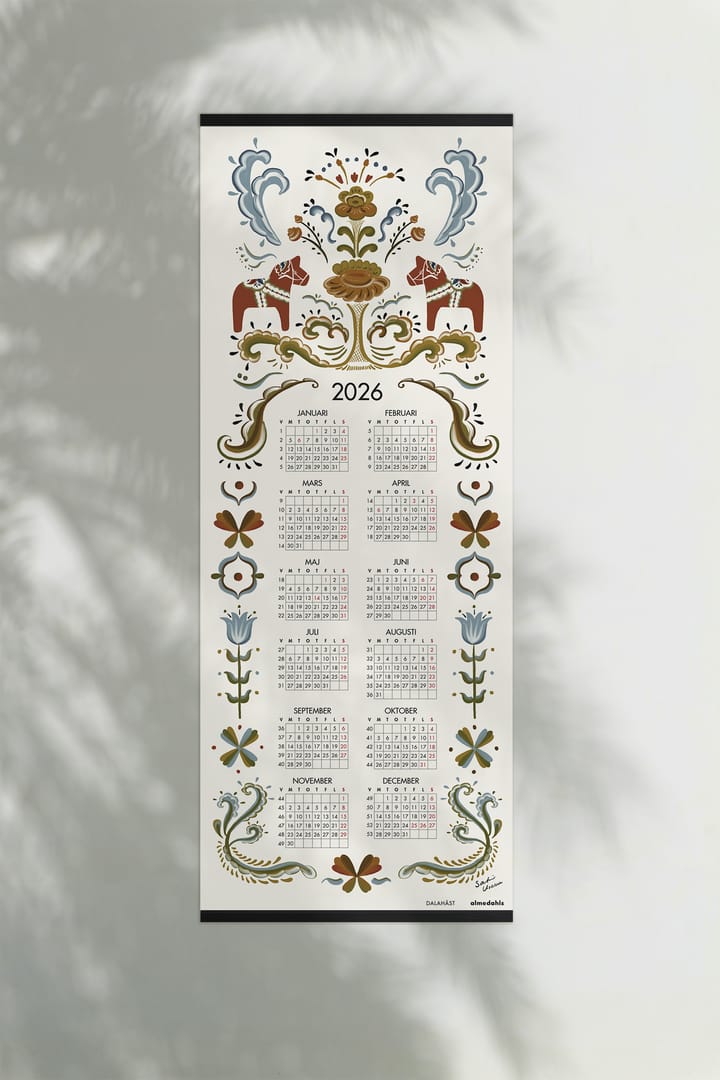 Calendario Dalahäst 2026, 35 x 90 cm Almedahls