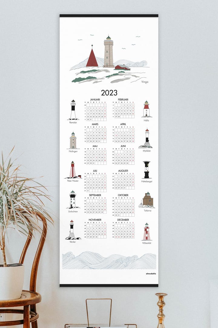Calendario faros suecos 2023, 35x90 cm  Almedahls