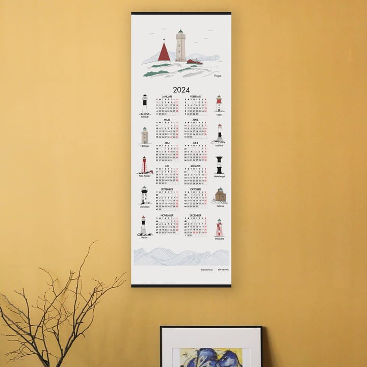 Calendario faros suecos 2024, 35x90 cm Almedahls