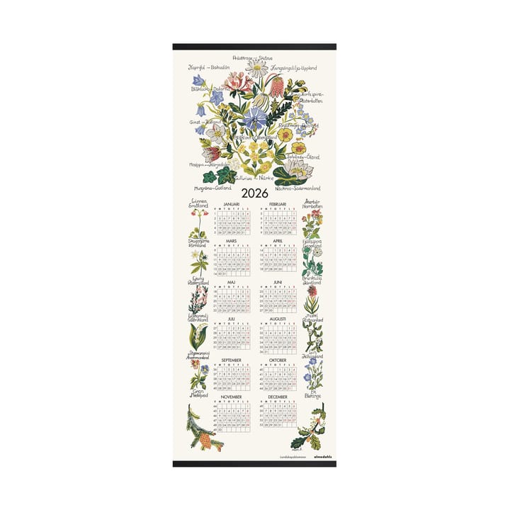 Calendario Landskapsblommor 2026 - 35x90 cm - Almedahls