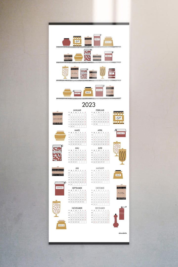 Calendario mermeladas y conservas 2023, 35x90 cm  Almedahls