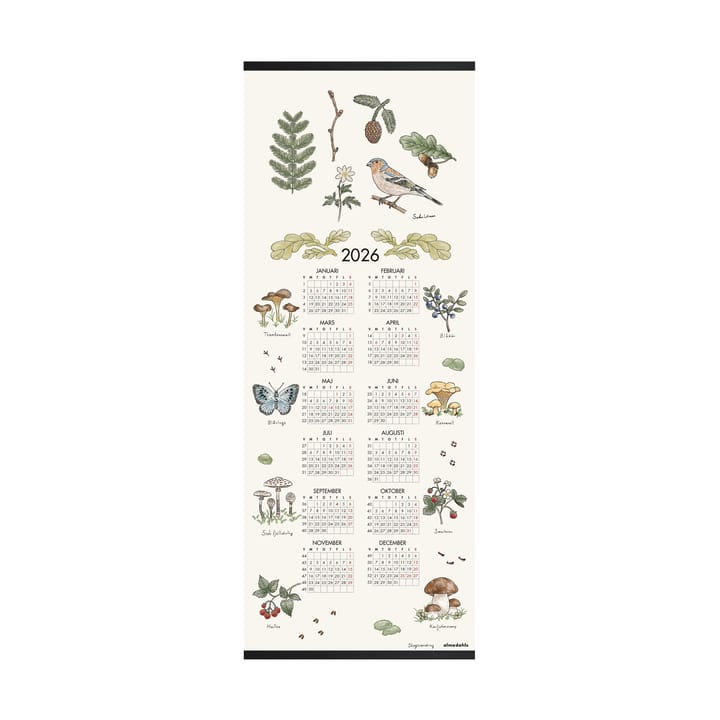 Calendario Skogsvandring 2026 - 35x90 cm - Almedahls