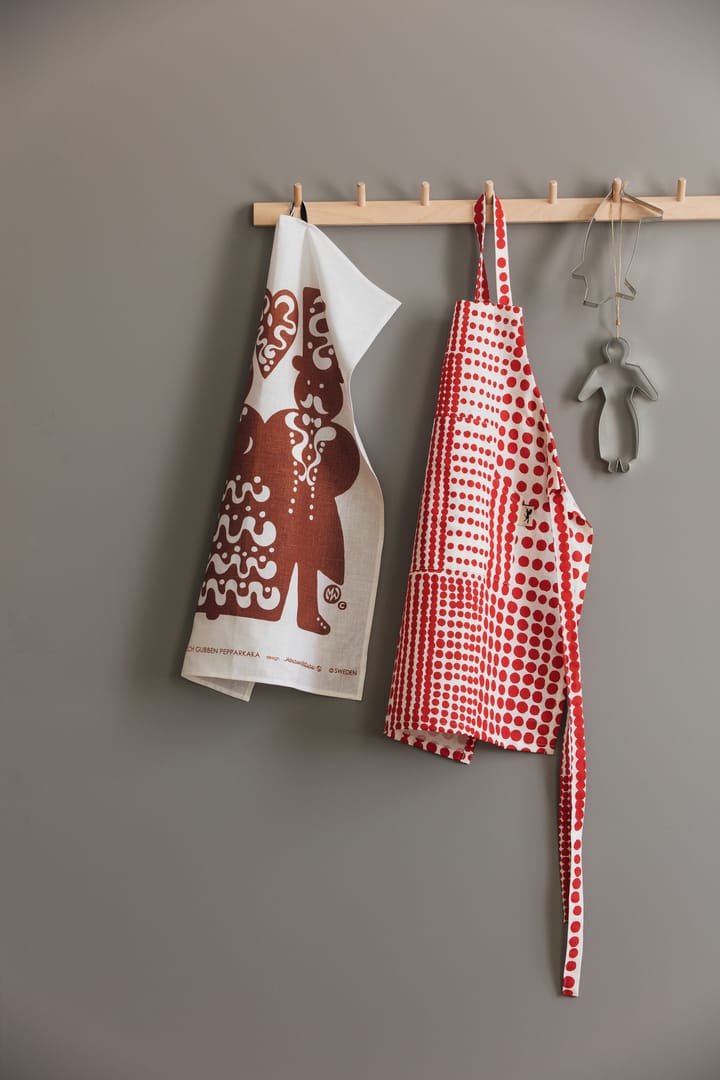 Delantal infantil Pricktyg, Rojo-blanco Almedahls