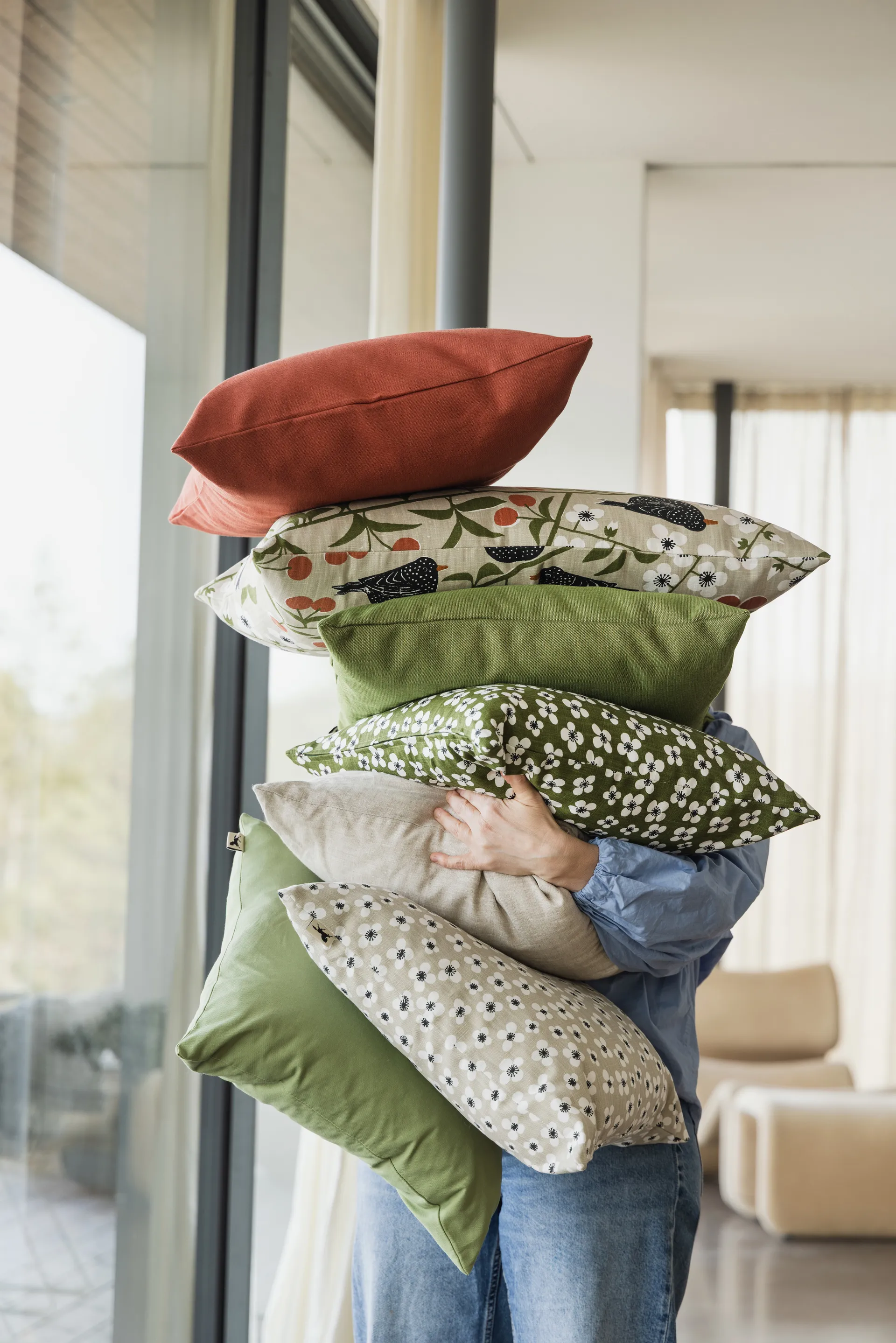 Funda de cojín Belle Amie, Verde oscuro, 47x47 cm Almedahls