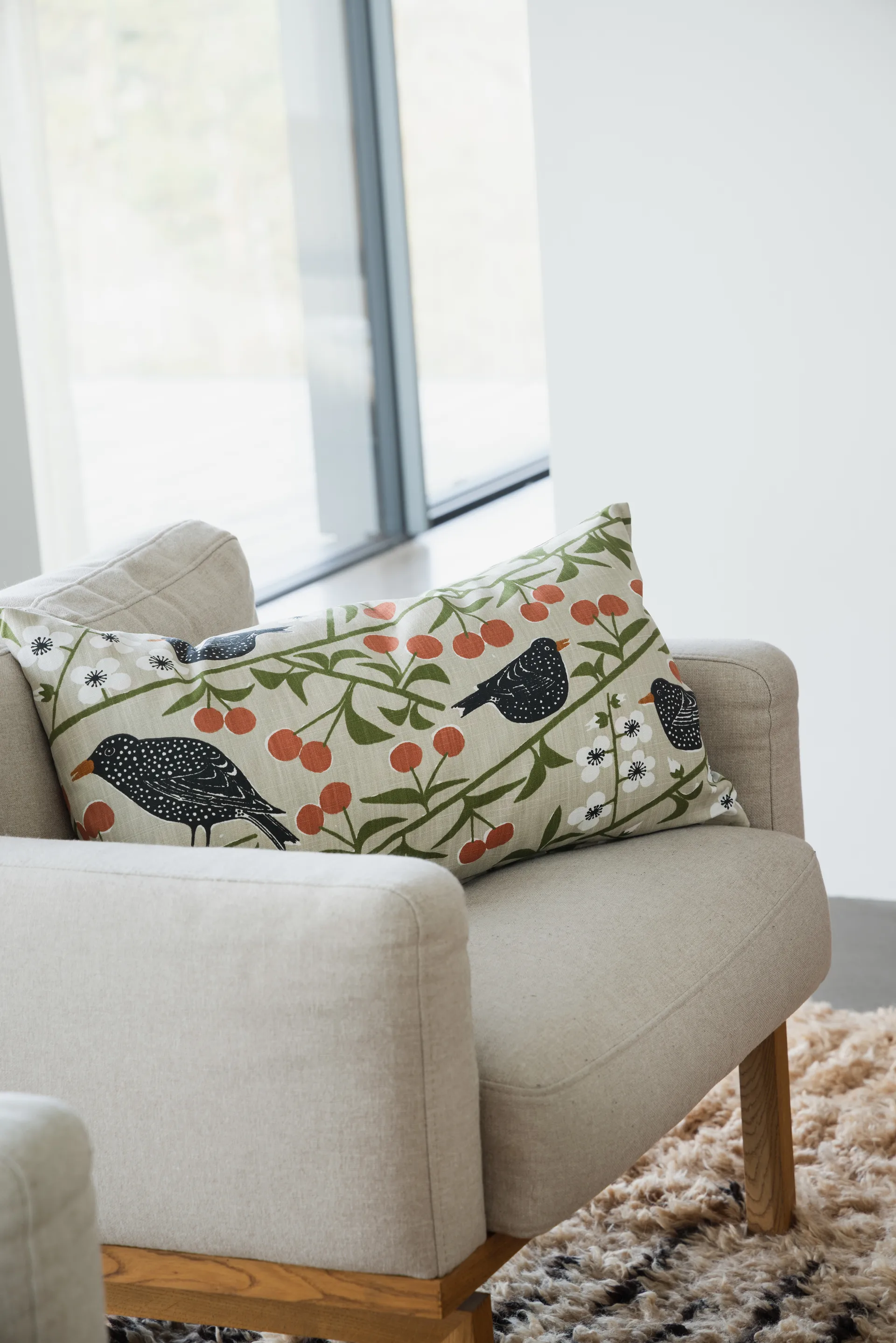 Funda de cojín Körsbärsträdgården, Beige, 40x70 cm Almedahls