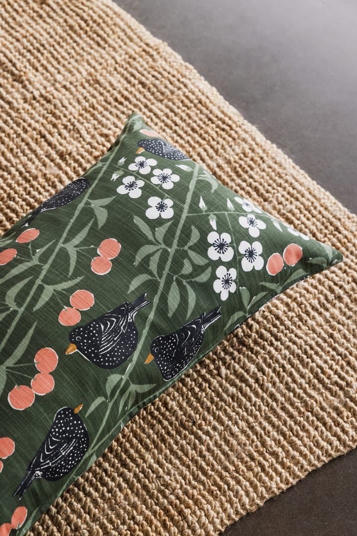 Funda de cojín Körsbärsträdgården, Verde oscuro, 40x70cm Almedahls