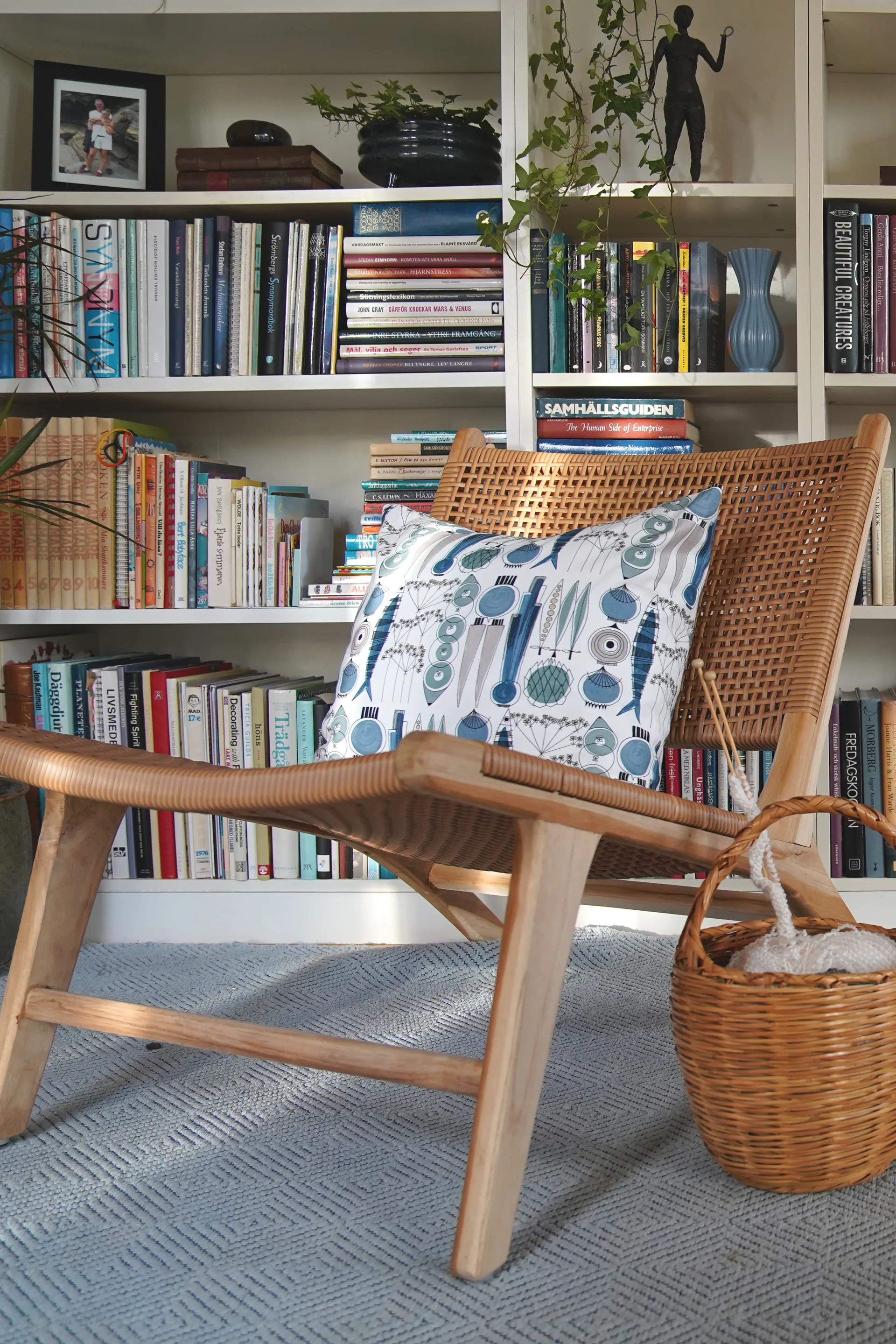 Funda de cojín Picknick 47x47 cm, Azul-beige Almedahls