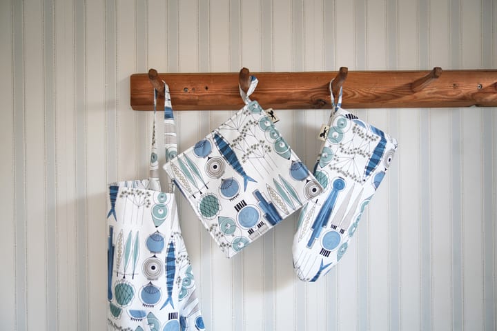 Manopla de horno Picknick estampado pequeño, Azul-beige Almedahls
