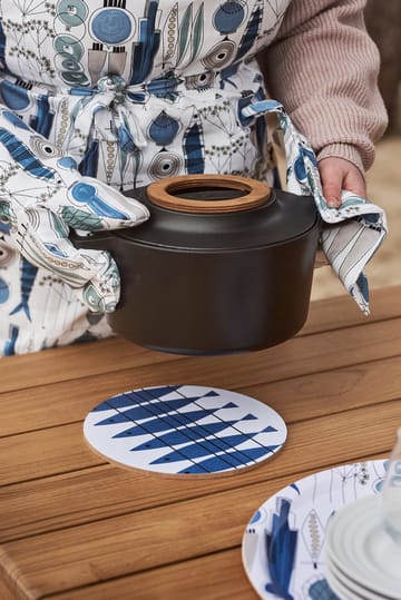 Manopla de horno Picknick estampado pequeño - Azul-beige - Almedahls