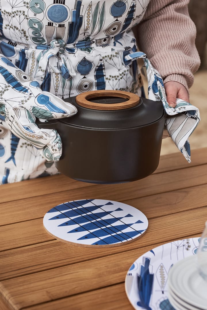 Manopla de horno Picknick estampado pequeño, Azul-beige Almedahls