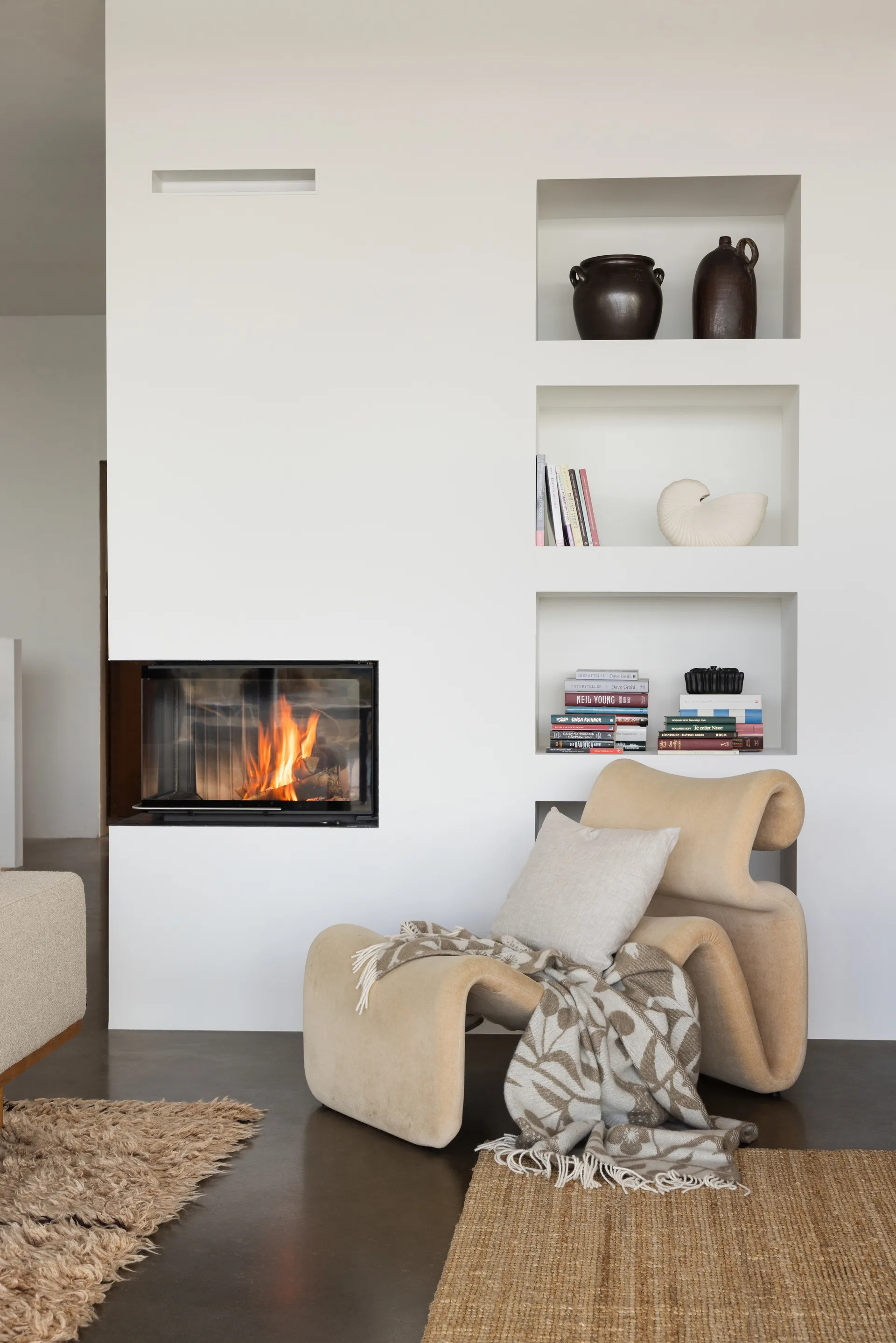 Manta Körsbärsträdgården 130x170 cm, Marrón-blanco roto Almedahls