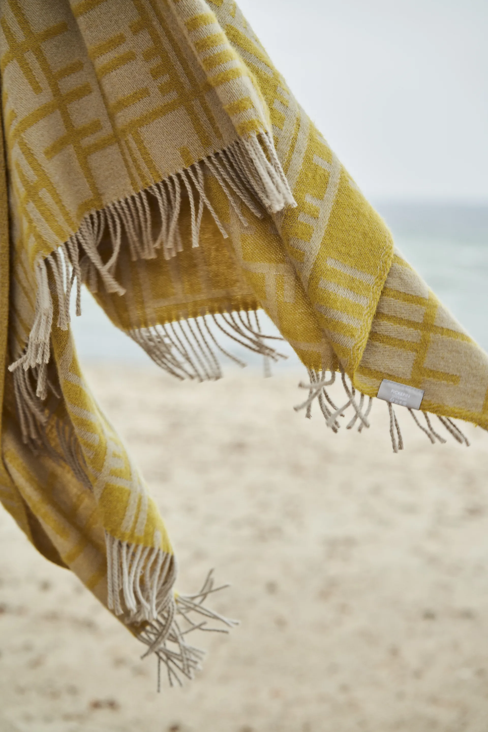 Manta Pickepin 130x170 cm, Oliv (amarillo) Almedahls