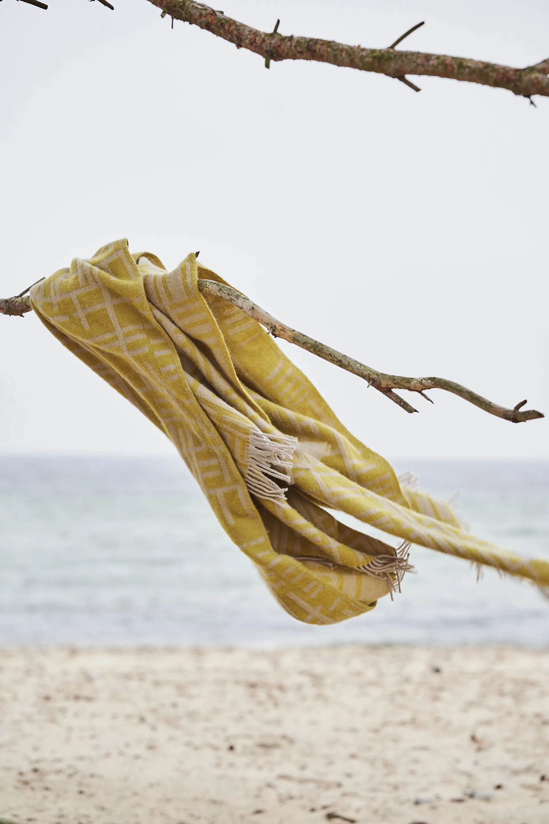 Manta Pickepin 130x170 cm, Oliv (amarillo) Almedahls