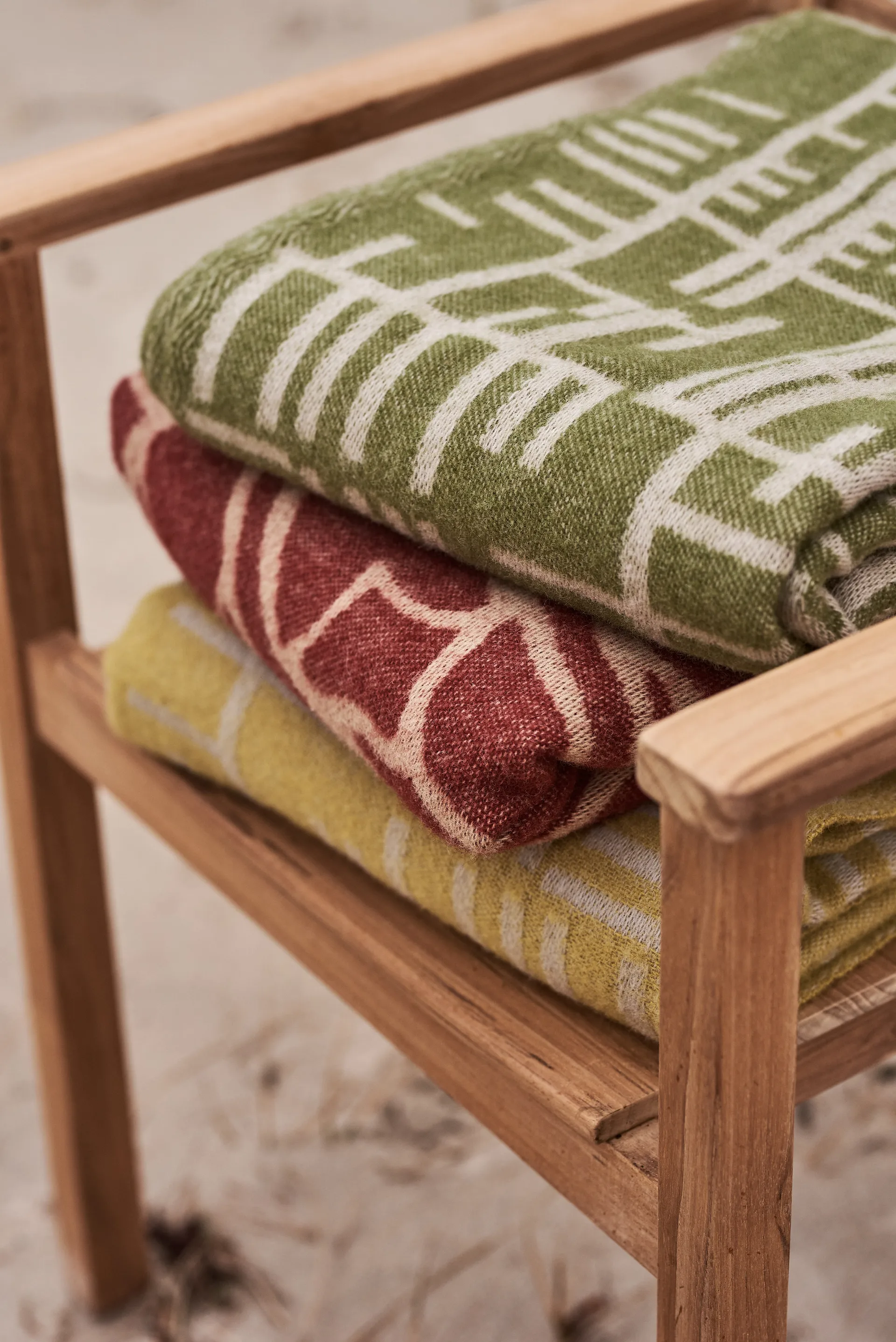 Manta Pickepin 130x170 cm, Verde musgo-beige Almedahls