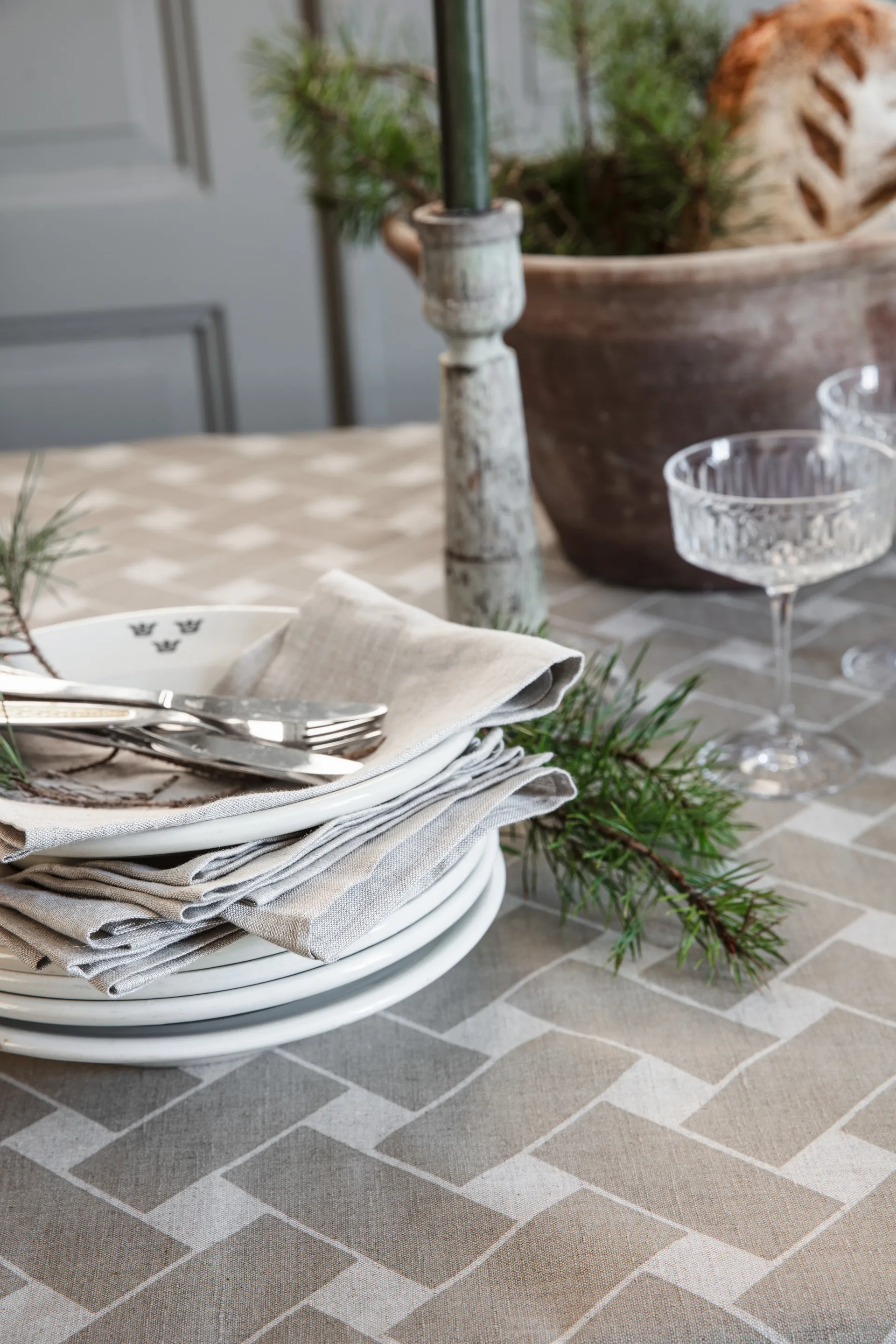 Mantel Korg XL 145x250 cm, Natur-taupe Almedahls