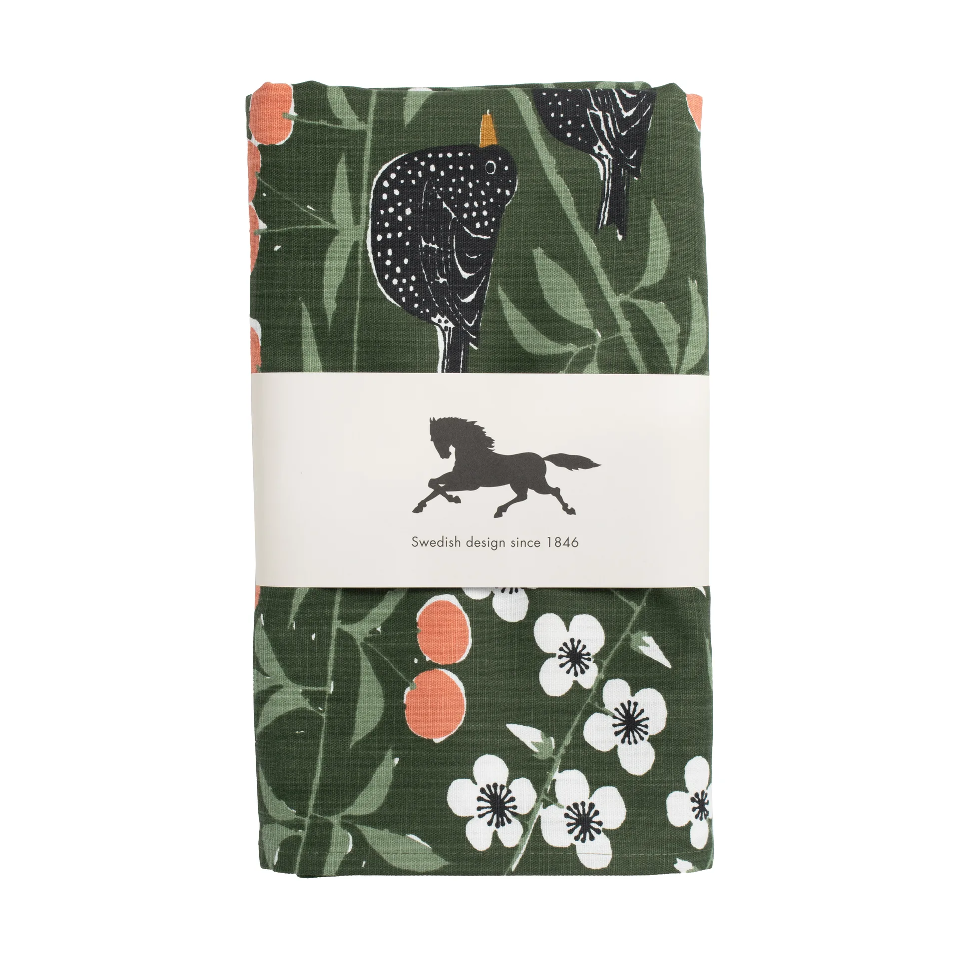 Mantel Körsbärsträdgården, Verde oscuro, 145x250 cm Almedahls