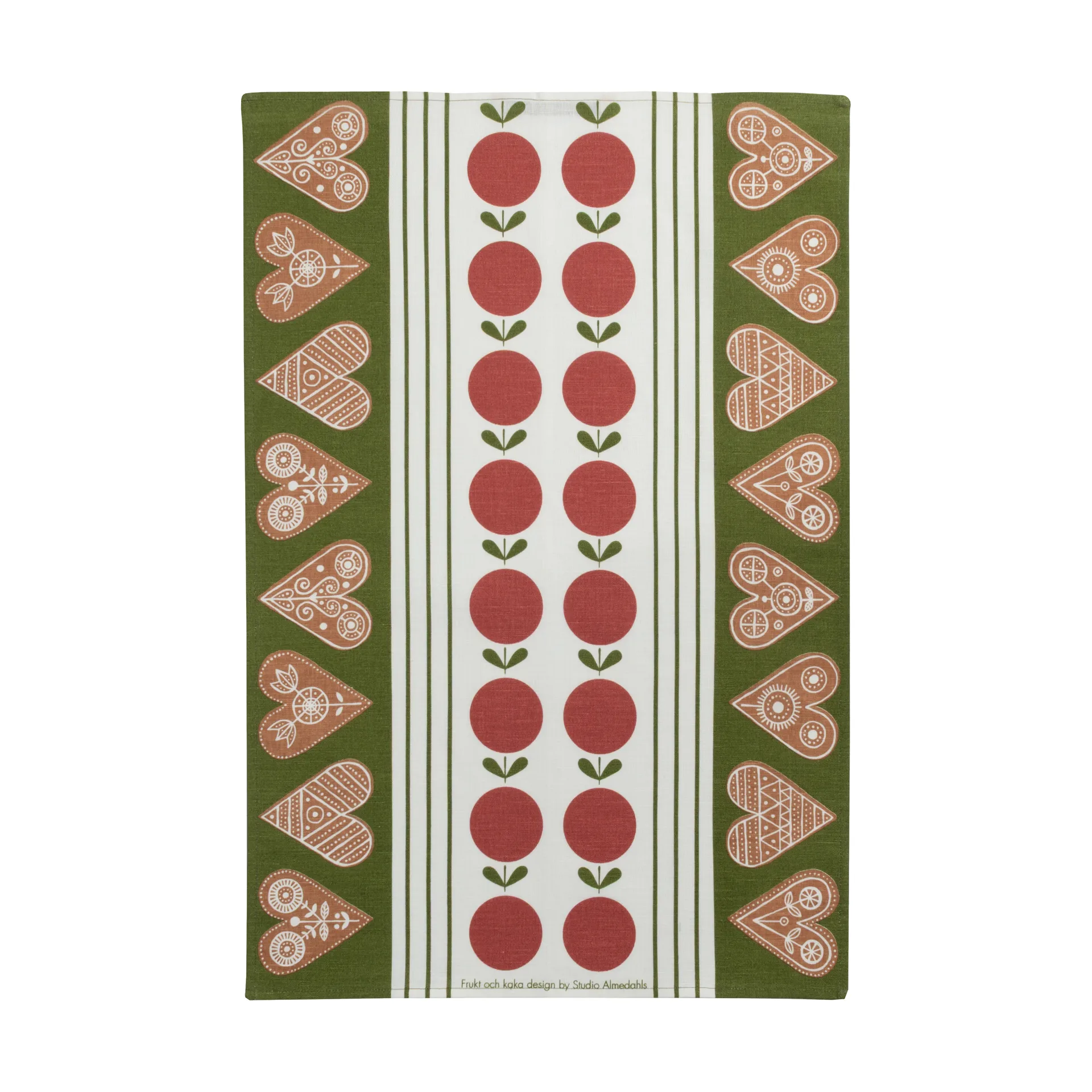 Paño de cocina Frukt och kaka 47x70 cm, Rojo-verde Almedahls