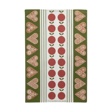 Paño de cocina Frukt och kaka 47x70 cm - Rojo-verde - Almedahls