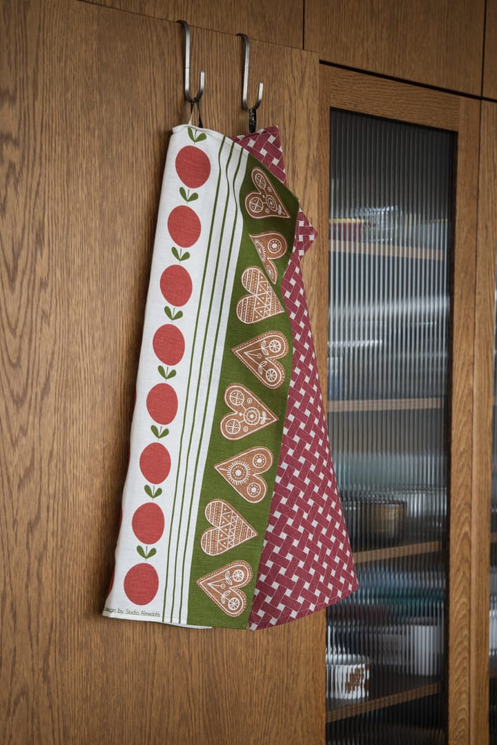 Paño de cocina Frukt och kaka 47x70 cm, Rojo-verde Almedahls