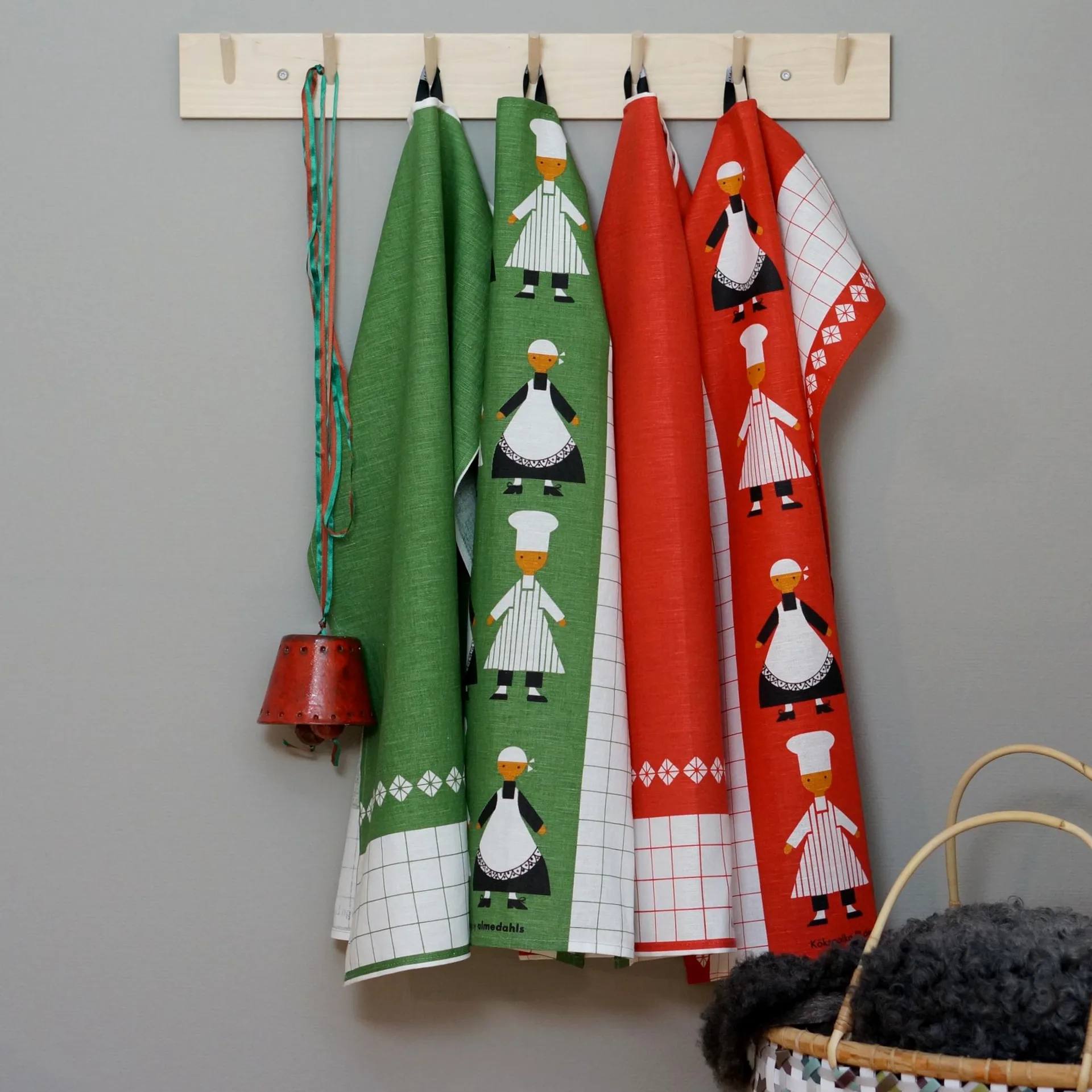 Paño de cocina Kökspolka, verde Almedahls