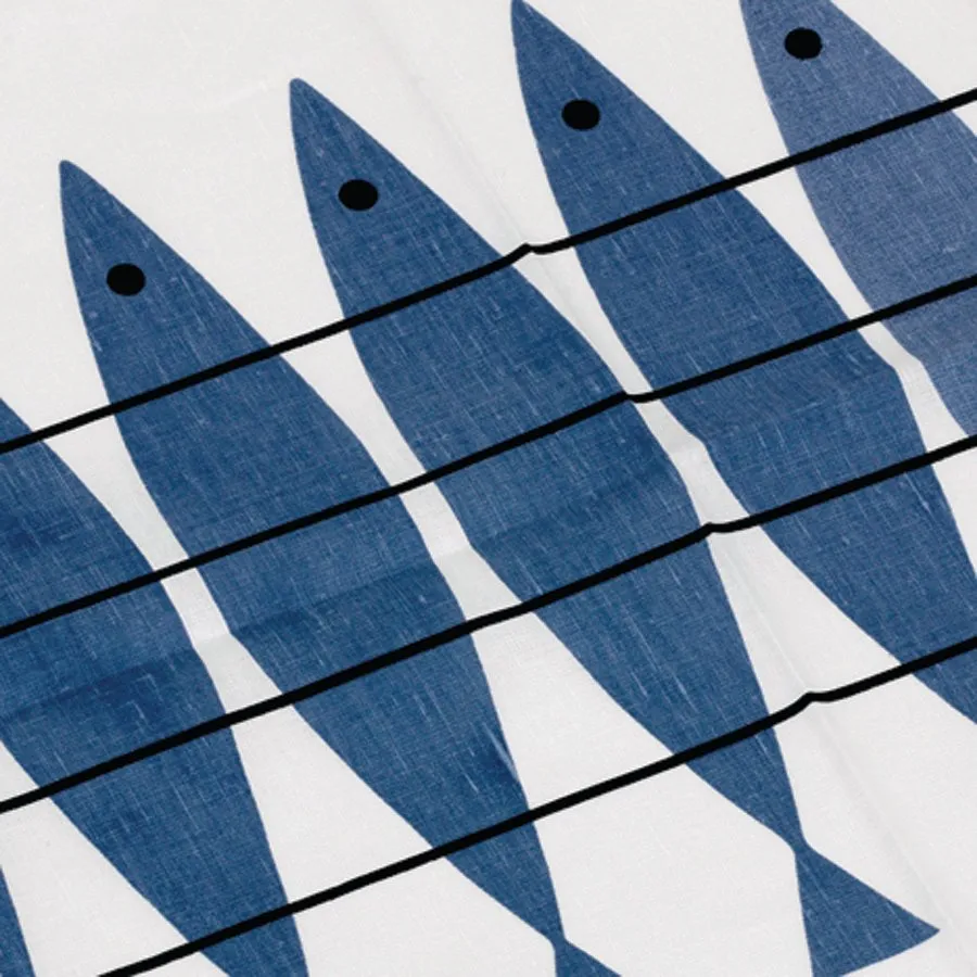 Paño de cocina Sill, blanco-azul Almedahls
