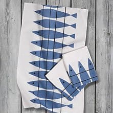 Paño de cocina Sill, blanco-azul Almedahls