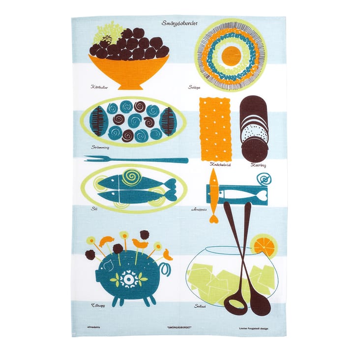 Paño de cocina Smörgåsbordet - azul - Almedahls