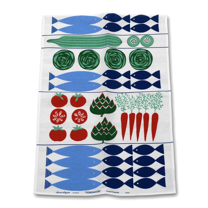 Paño de cocina Torgkasse - rojo-azul-verde - Almedahls