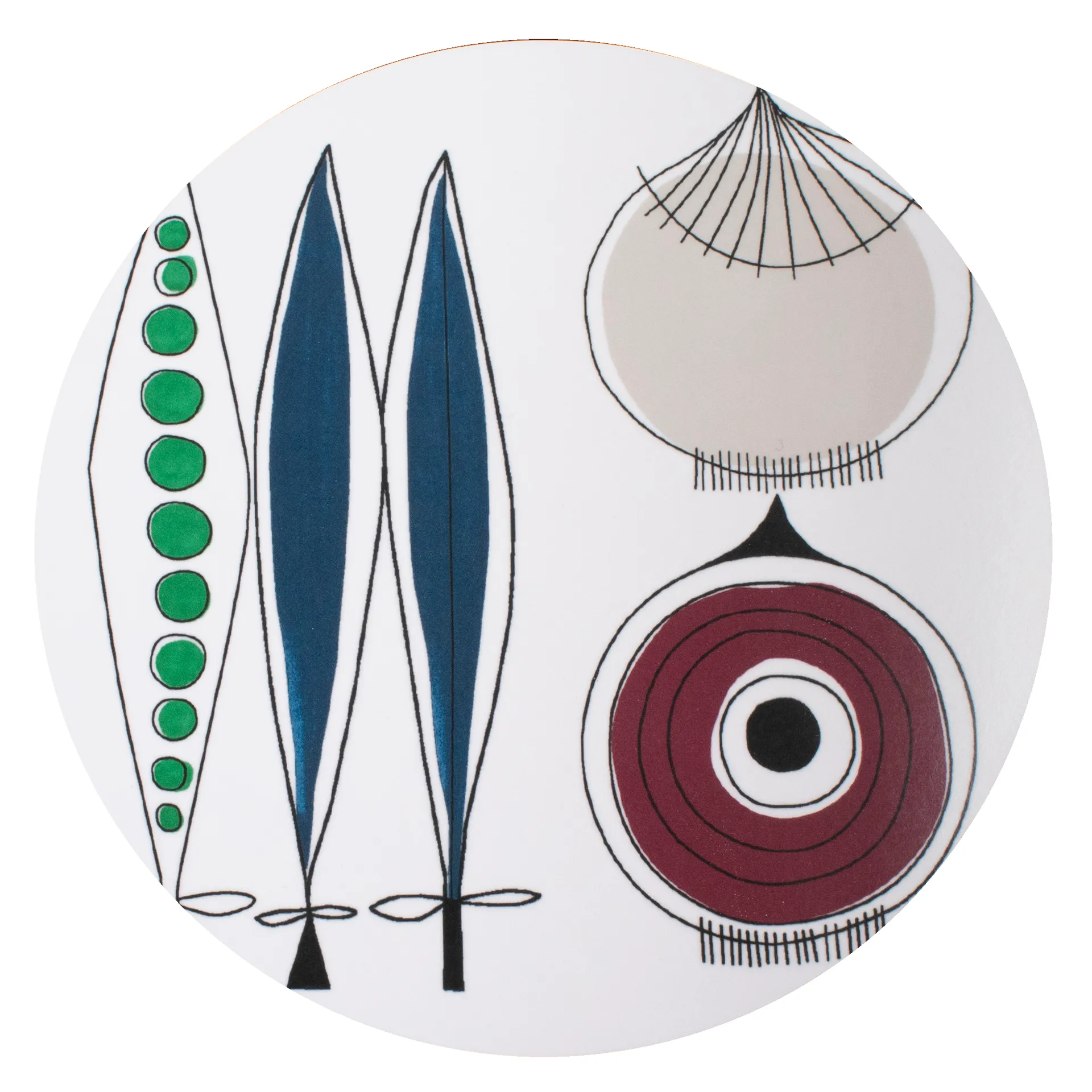 Salvamanteles Picknick cebolla Ø21 cm, azul-multi Almedahls