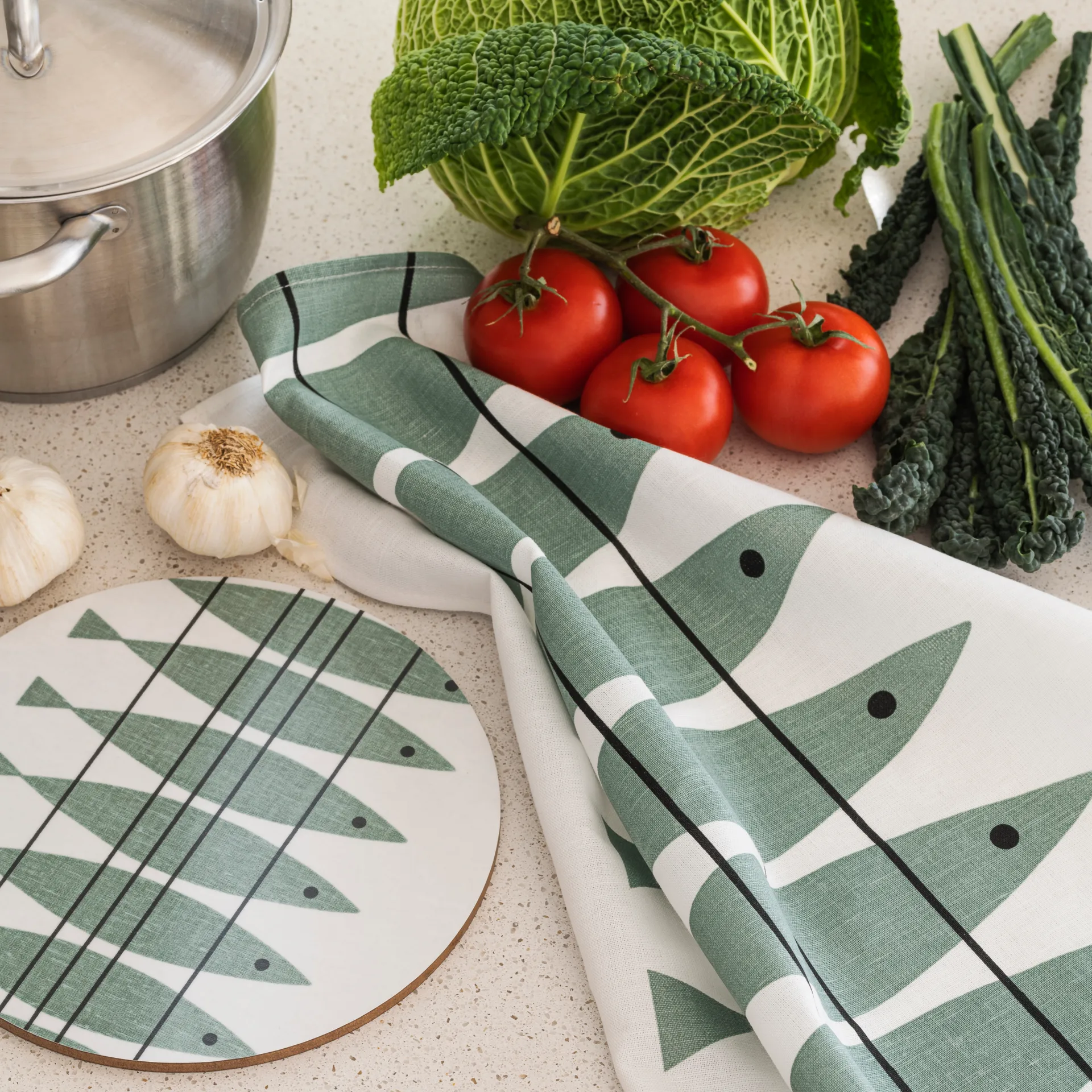 Salvamanteles Sill, verde-gris Almedahls