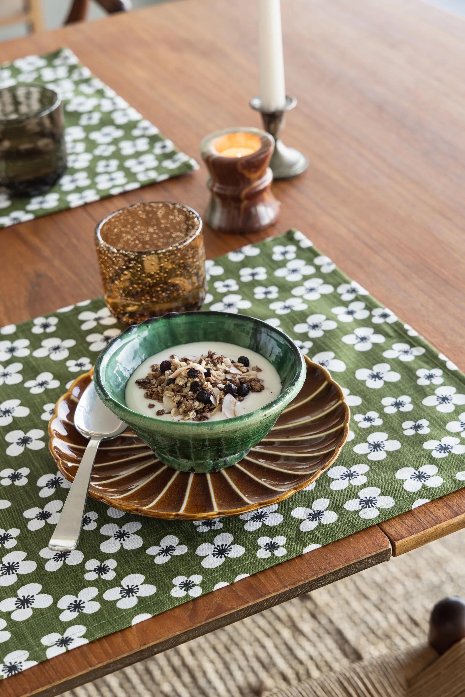 Set de 2 individuales para mesa Belle Amie, Verde oscuro, 34x45 cm Almedahls