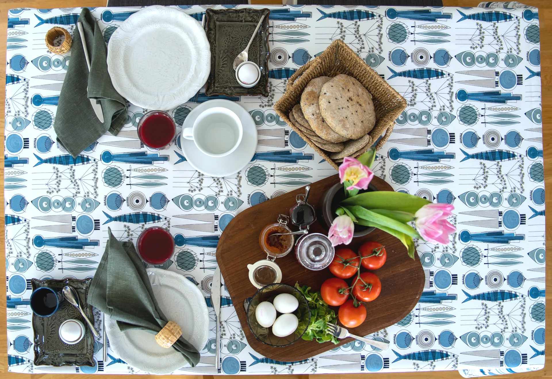 Tela Picknick, Azul-beige Almedahls