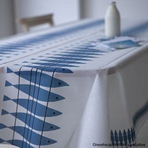 Tela Sill, blanco-azul Almedahls