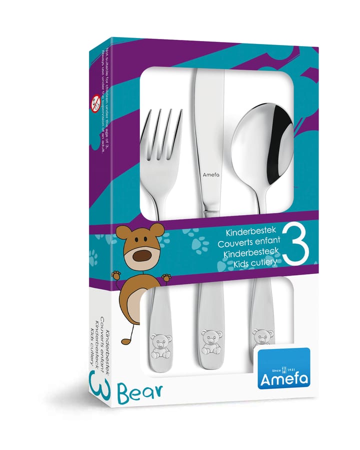 Cubertería infantil Bear 3 piezas, Acero inoxidable Amefa