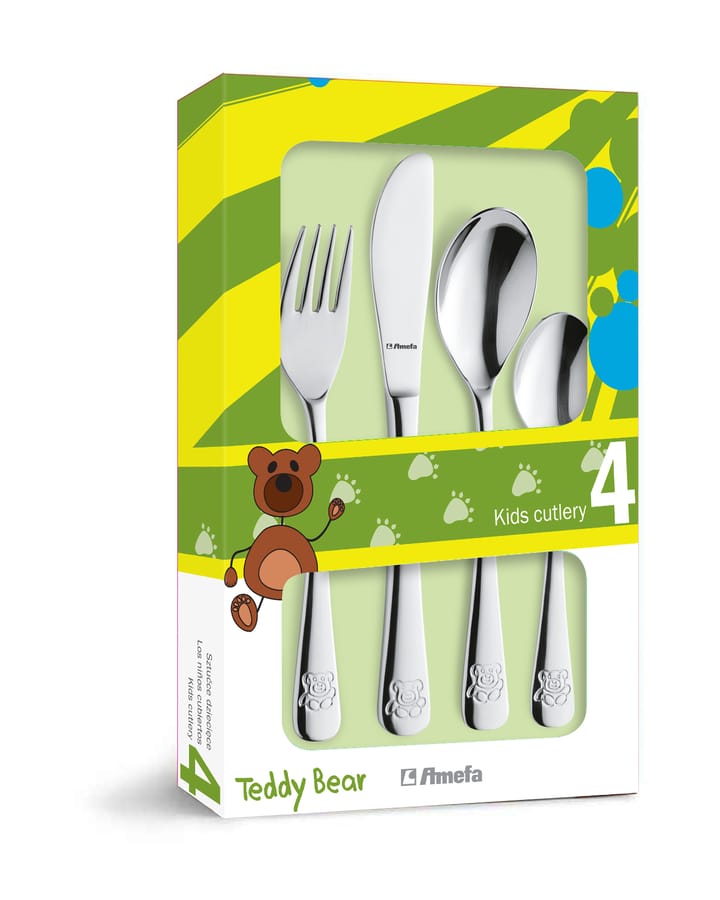 Cubertería infantil Teddy 4 piezas, Acero inoxidable Amefa