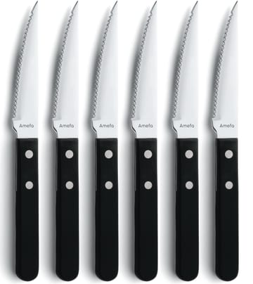 Cuchillos de carne Pizza Noir 6-pack - Negro - Amefa