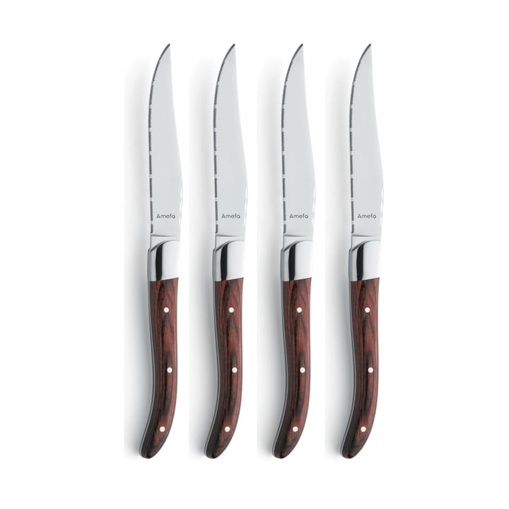 Cuchillos para parrilla Royal Steak  4-pack - Marrón en caja de madera - Amefa