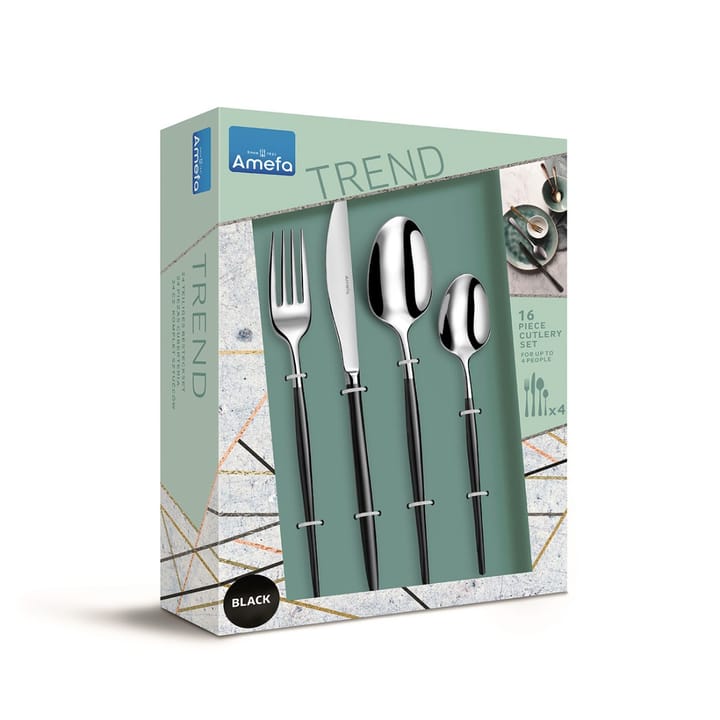 Set de cubiertos Soprano 16 piezas, Negro Amefa