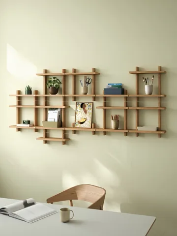 Estante de pared Treat doble - Roble natural aceitado, 34×12×34 cm - Andersen Furniture