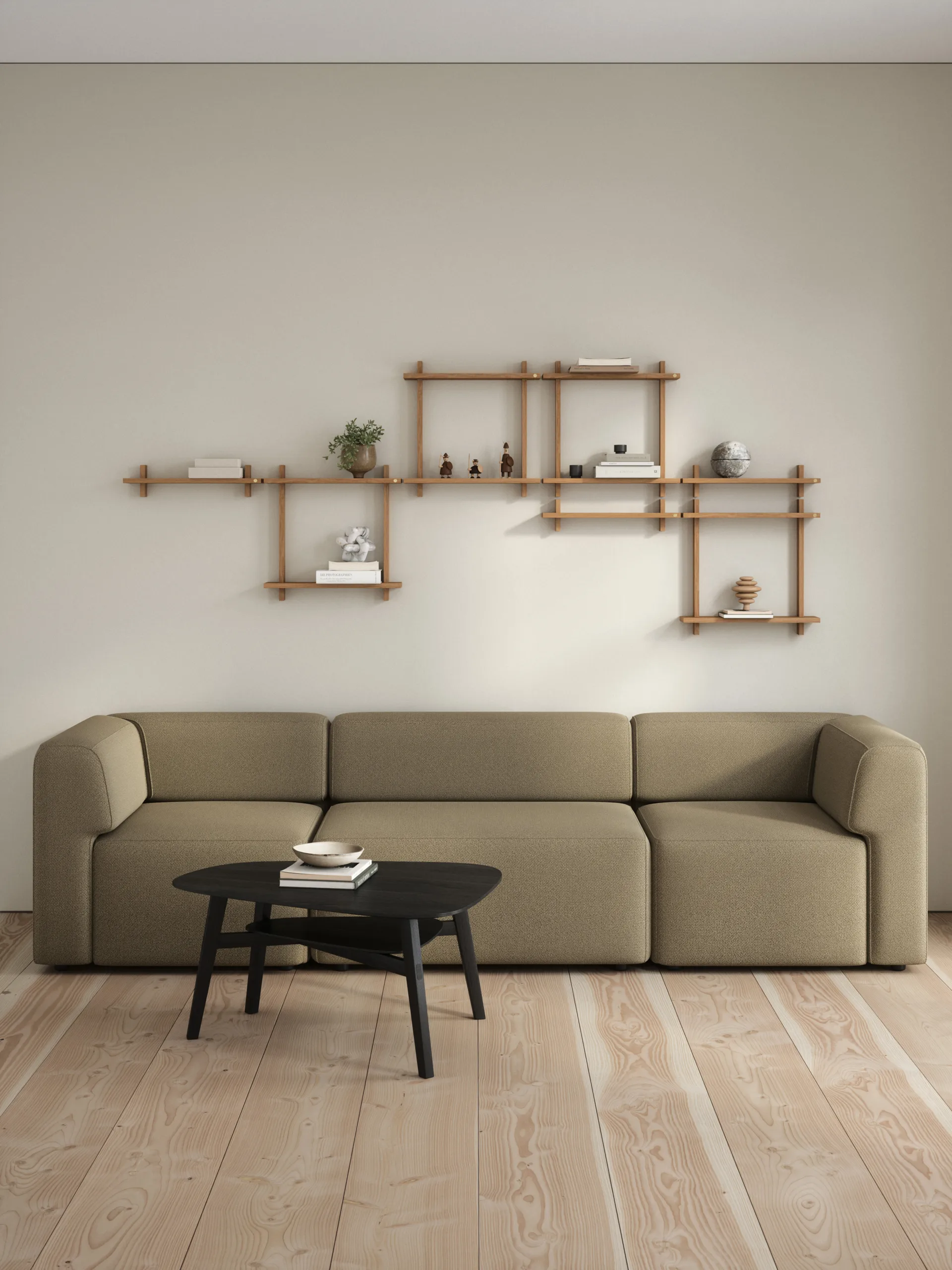 Estante de pared Treat doble, Roble natural aceitado, 50×12×50 cm Andersen Furniture