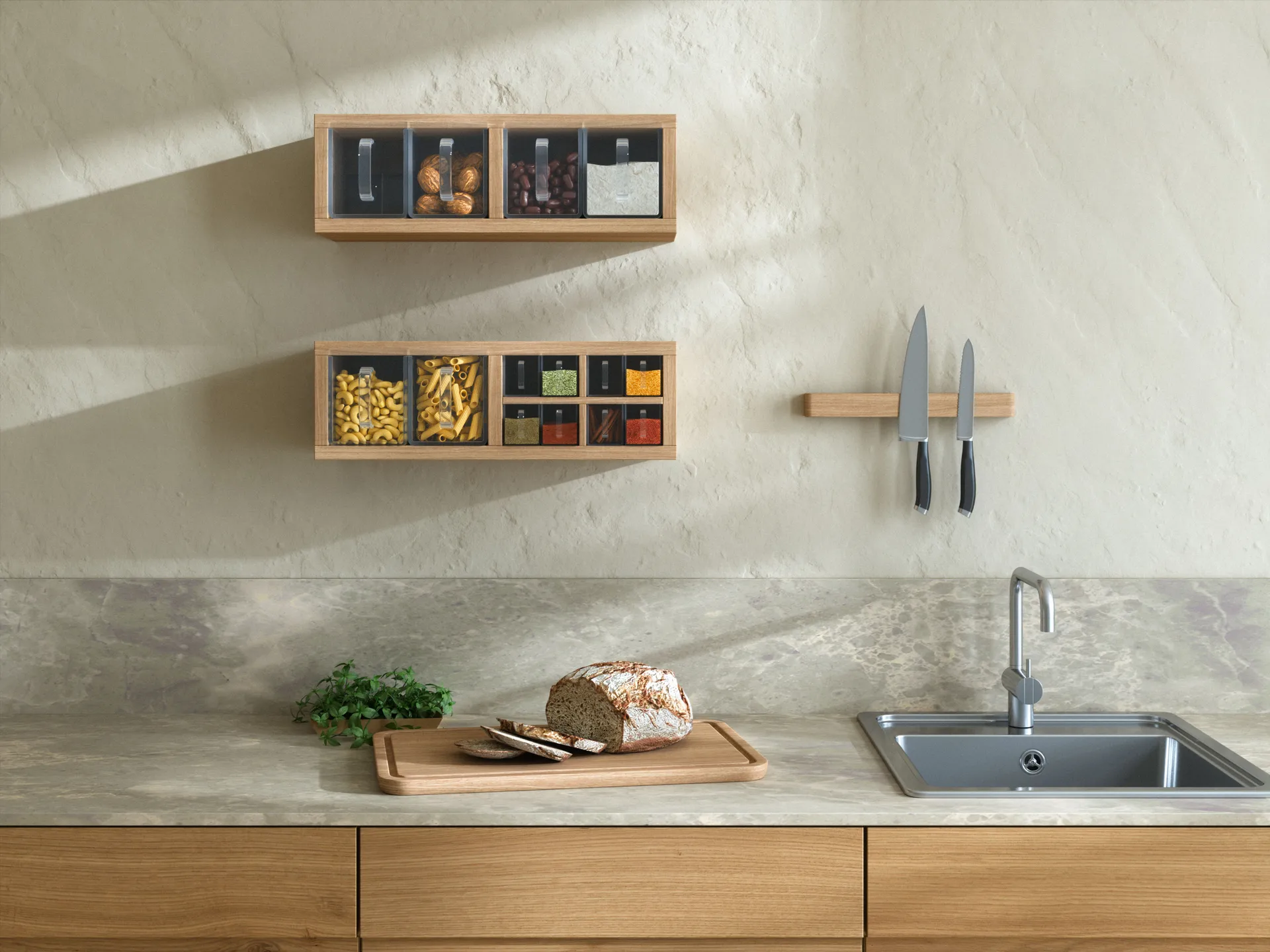 Estantería de pared A-Organizer 2 52x18x17 cm, Oak Andersen Furniture