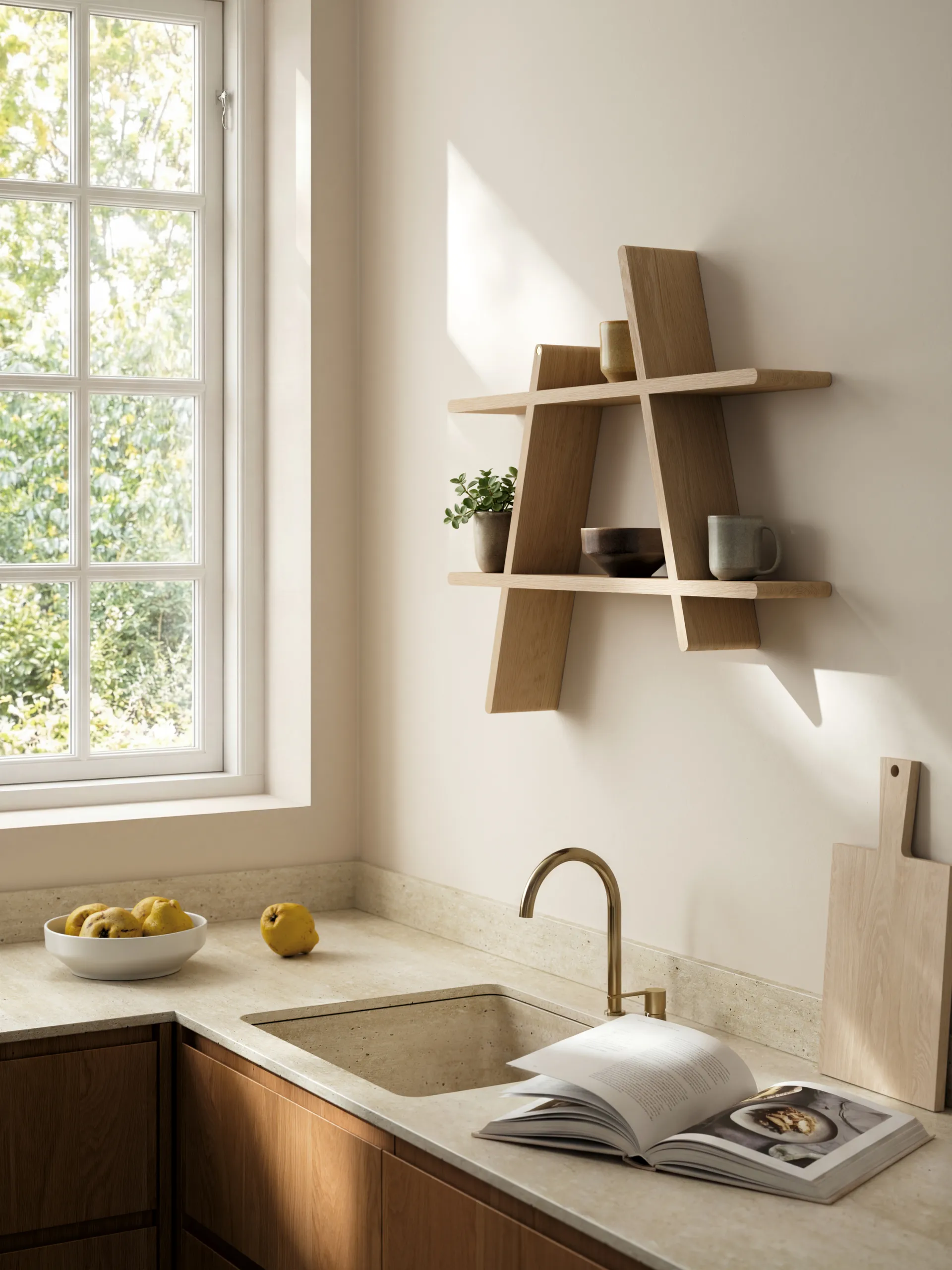 Estantería de pared A-Shelf Large 78x12x67 cm, Oak Andersen Furniture