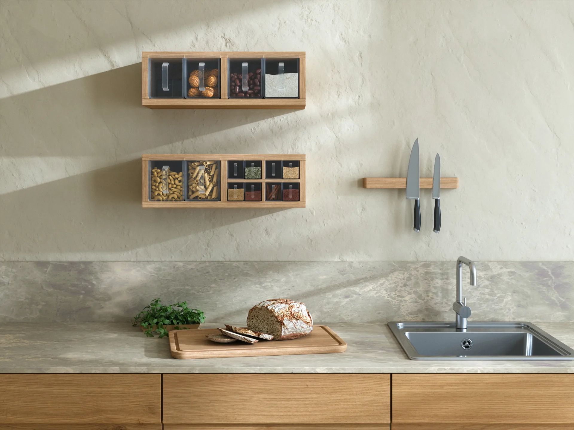 Portacuchillos magnético Andersen 32 cm, Oak Andersen Furniture